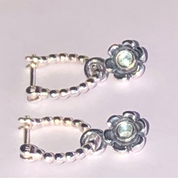 Retired Pandora Blue Ribbon Earrings Charms 925 Ale - Picture 4 of 10